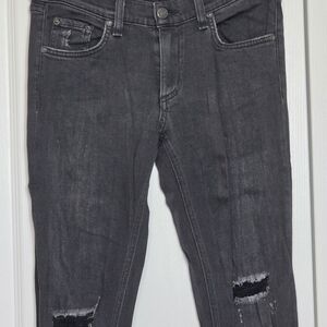 rag & bone Charcoal Distressed Skinny Jeans